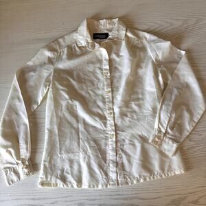 Givenchy Sport Vintage Shirt Womens Embroidered Ivory Button Up Size 12